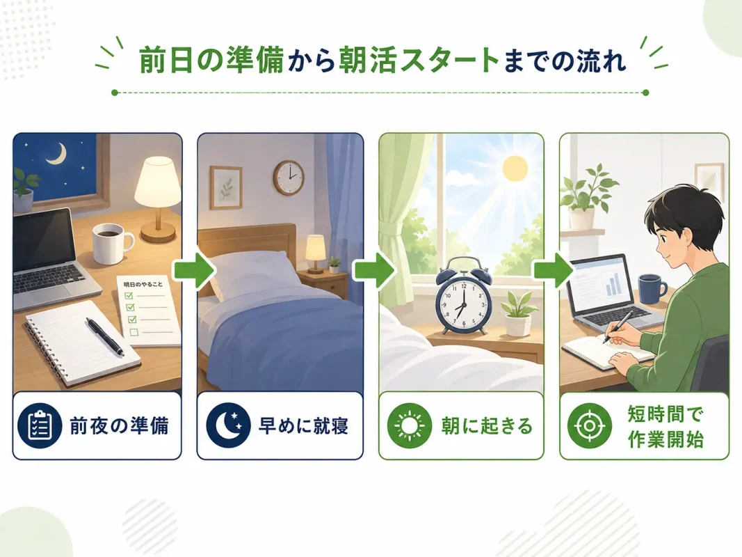 前日の準備から朝活を始めるまでの流れ