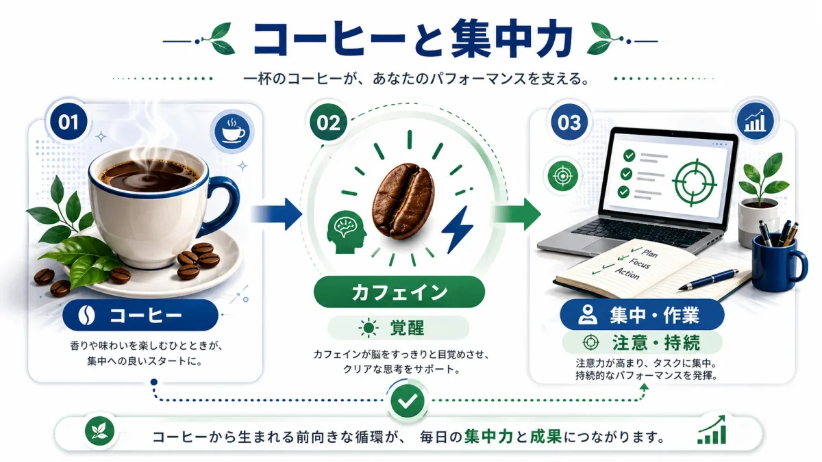 コーヒーに含まれるカフェインと集中力の関係