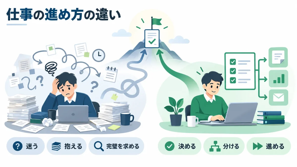 仕事が早い人と作業に時間がかかりやすい人の進め方の違い